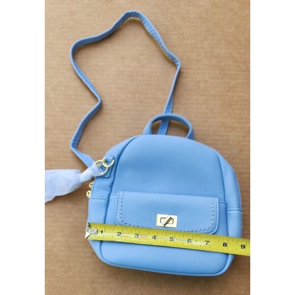 Pierre Loues PU Leather Crossbody Baby Blue Bag Backpack - Picture 9 of 10
